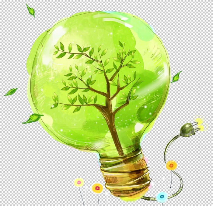 环保灯泡能源合成海报素材图片