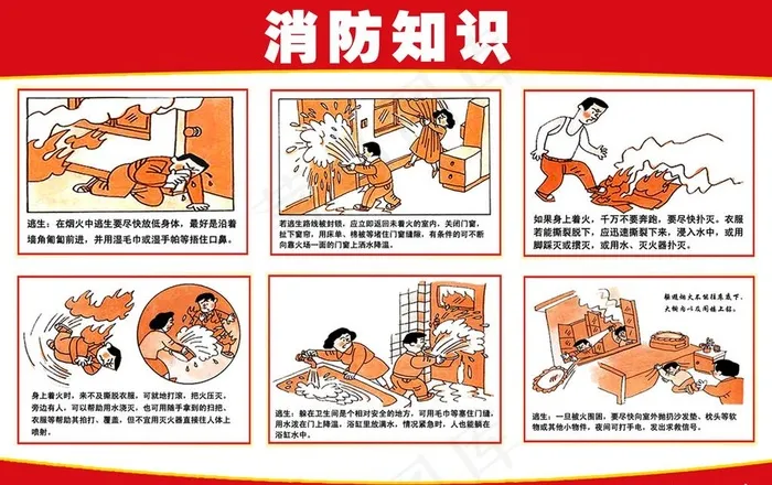 海报 防火 逃生 灭火 消防员图片psd模版下载