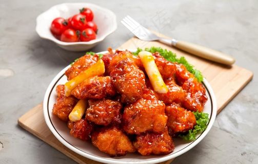 超人气甜辣味炸鸡图片