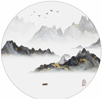 意境禅意山水水墨画图片