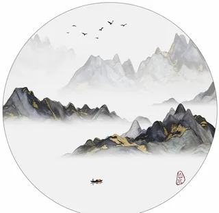 意境禅意山水水墨画图片