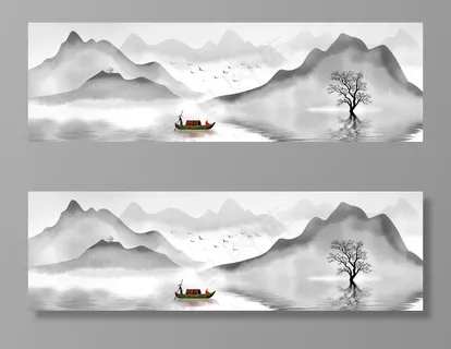 中国风山水画图片