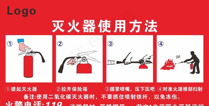 灭火器使用方法图片cdr矢量模版下载