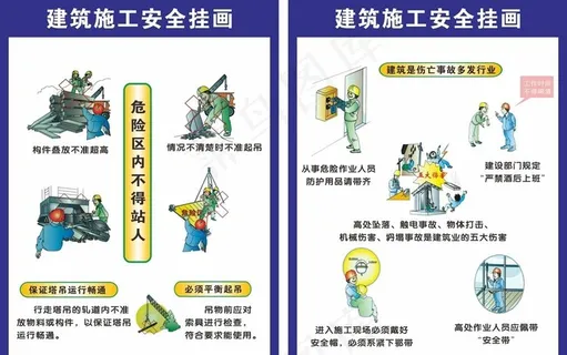 建筑施工安全挂画图片