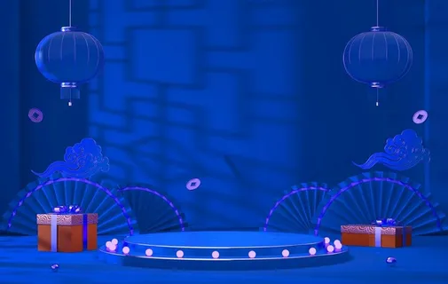 电商海报背景 C4D国风背景 图片