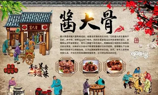 酱骨头饭店墙贴图片