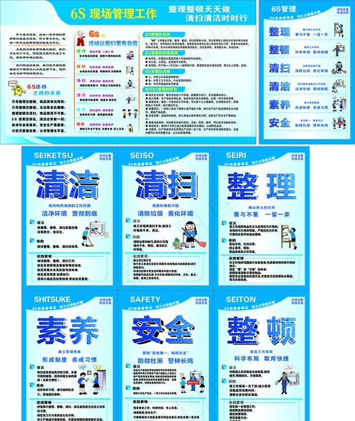 工厂6s 制度展板图片cdr矢量模版下载