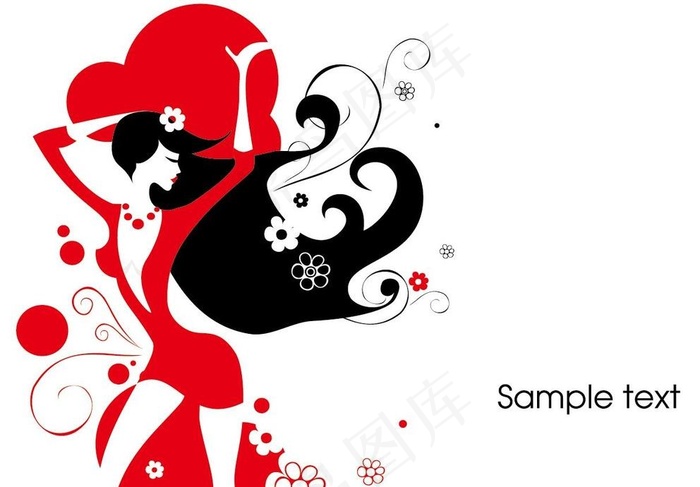 性感女性剪影墙纸贴纸图片