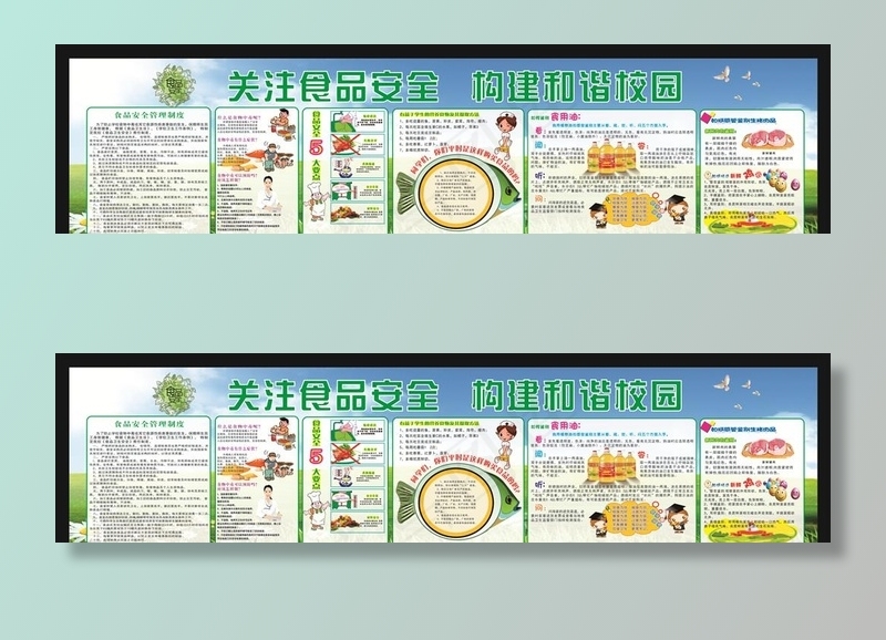 学校食品安全展板图片cdr矢量模版下载