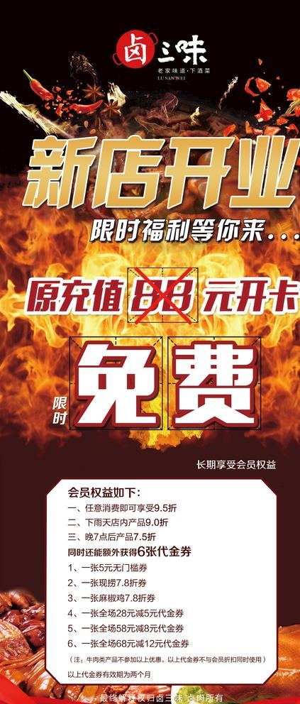 餐饮开业展架图片(180x80)psd模版下载