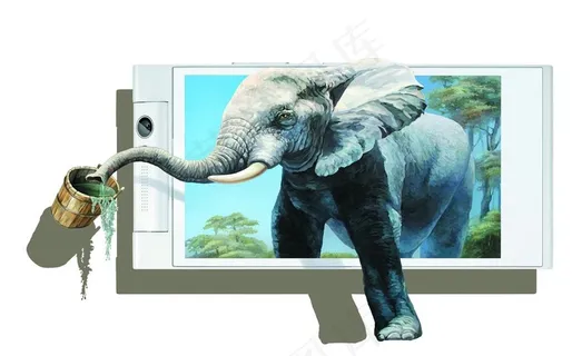 大象3D立体画图片