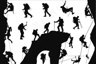 攀登人物图片