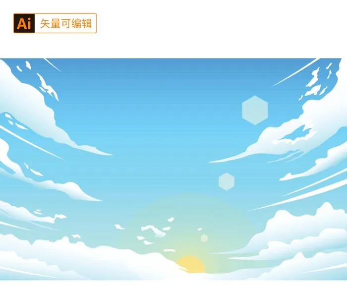 天空白云素材图片ai矢量模版下载