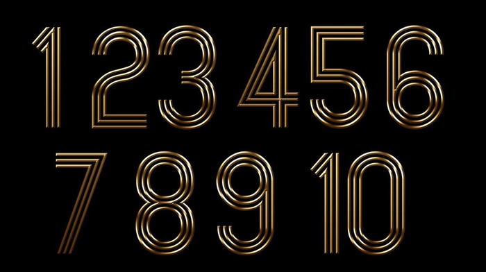 金属数字图片psd模版下载