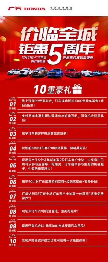 钜惠5周年多重礼展架图片(2268x5102)psd模版下载
