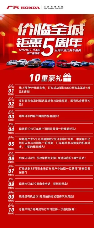 钜惠5周年多重礼展架图片