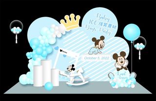 米奇蓝色生日宴图片