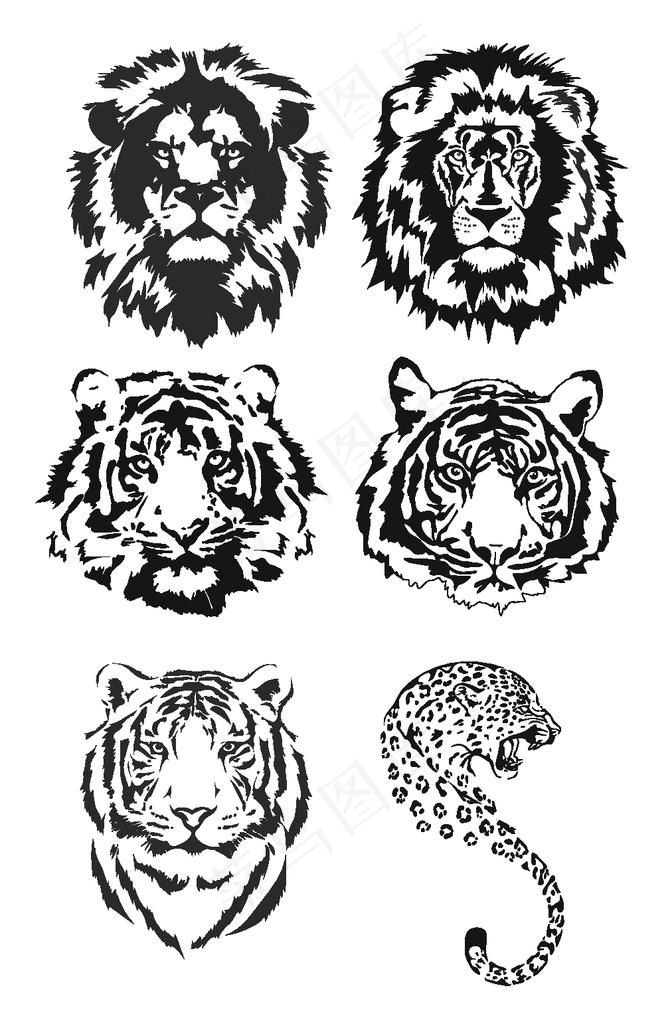 狮子老虎图标图片