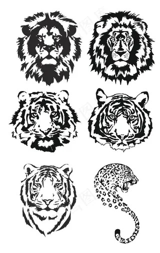 狮子老虎图标图片