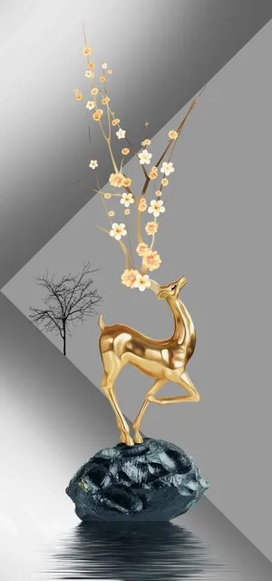 麋鹿装饰画图片