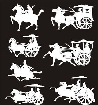 古代马车剪影图片