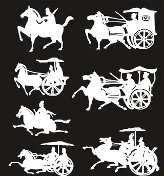 古代马车剪影图片