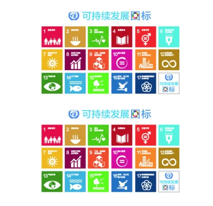 联合国可持续发展图标  中文版图片ai矢量模版下载