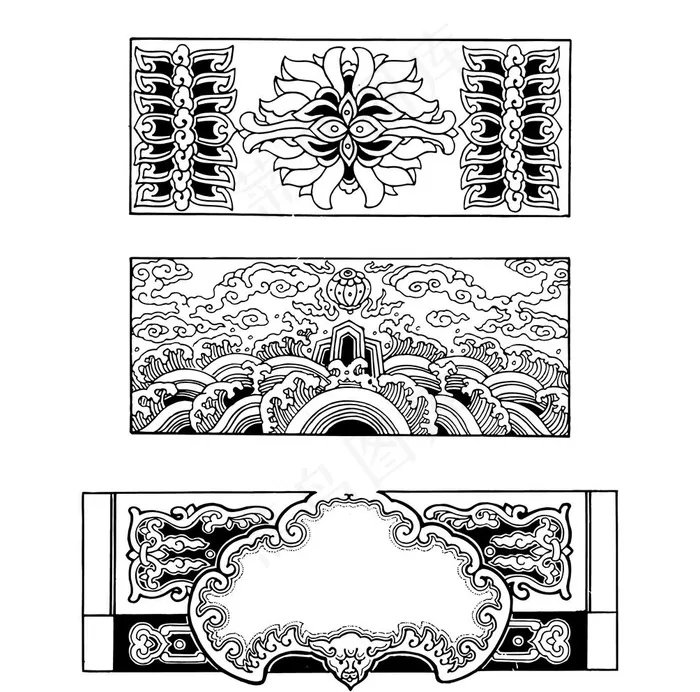 中式图案图片ai矢量模版下载