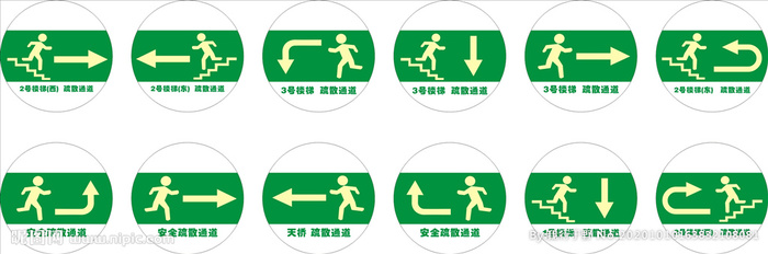 疏散通道图片cdr矢量模版下载