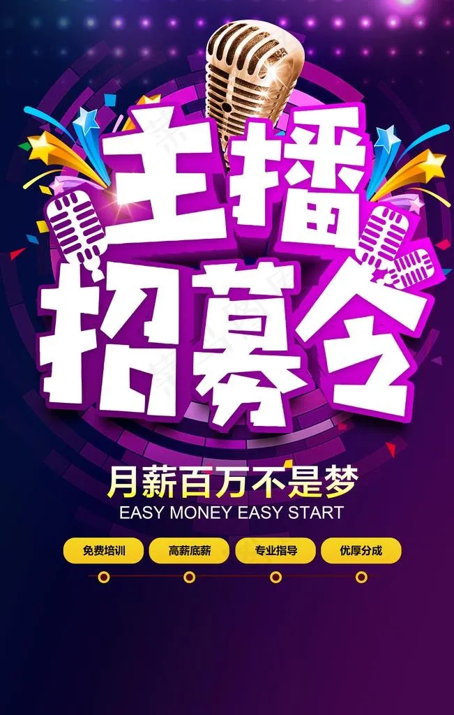 主播招募令 招募令海报图片