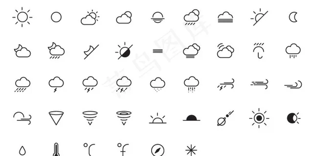 天气线条图标图片