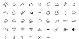 天气线条图标图片