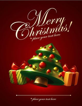 立体圣诞树礼包矢量素材图片