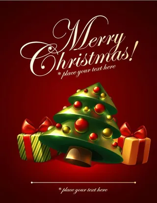 立体圣诞树礼包矢量素材图片