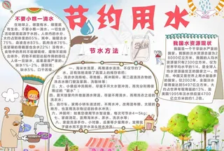 节约用水小报图片