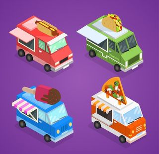 可爱的食品的卡车图片