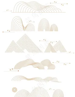 矢量线条山图片