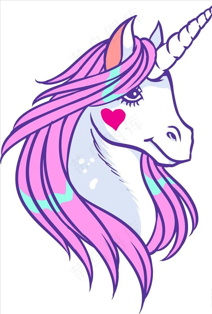 独角兽图片ai矢量模版下载