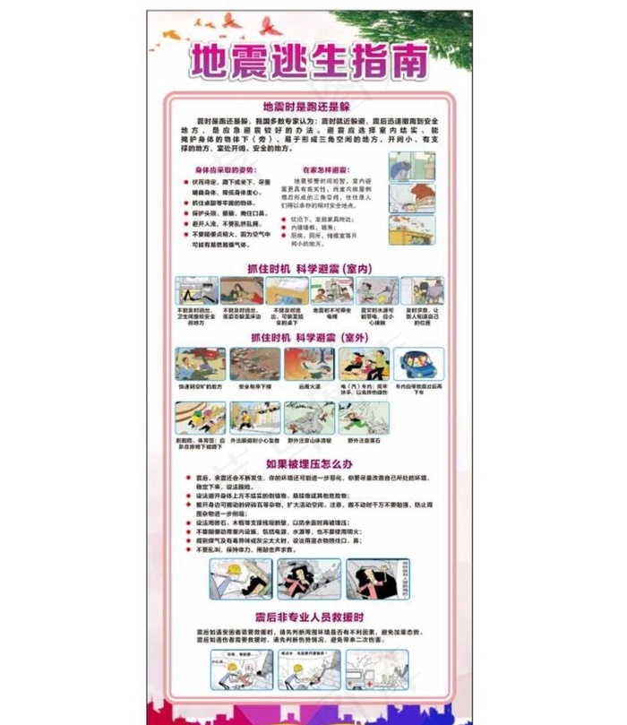 地震逃生图片