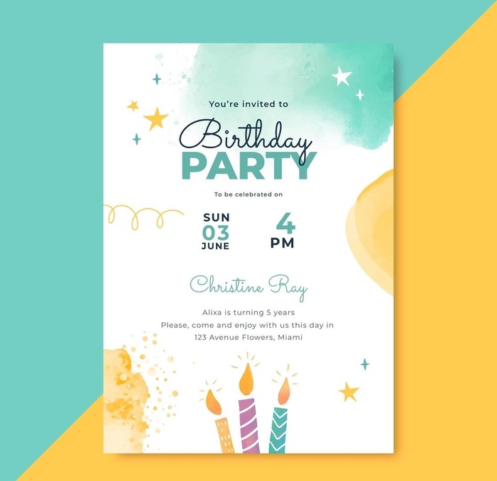 儿童宝宝生日派对邀请函图片