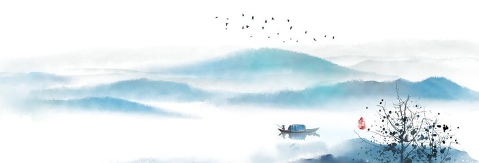 中国风水墨山水图片(4840x1807)psd模版下载