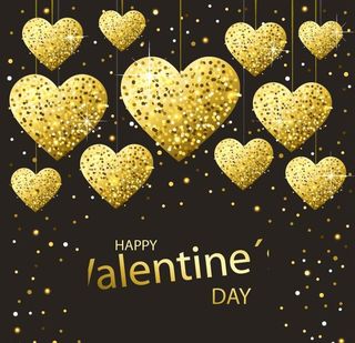 黄金色调爱心图形图片