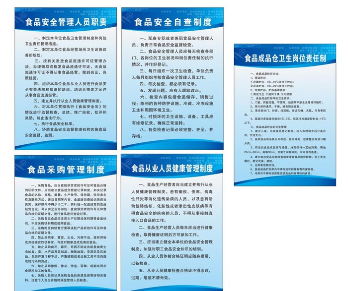 食品安全 制度牌图片cdr矢量模版下载