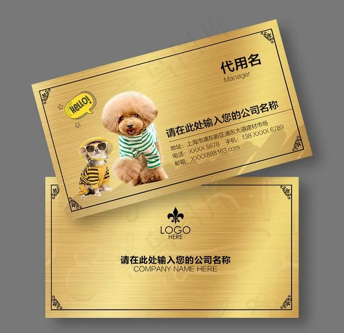宠物名片图片psd模版下载