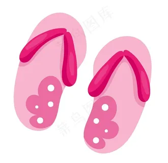 女孩沙滩鞋可爱卡通创意矢量素材图片
