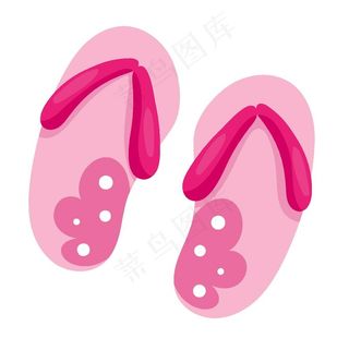 女孩沙滩鞋可爱卡通创意矢量素材图片