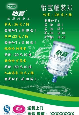 绿色怡宝矿泉水海报图片