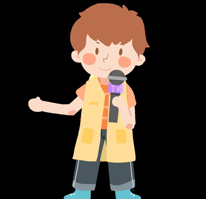 手绘卡通男孩 麦克风图片