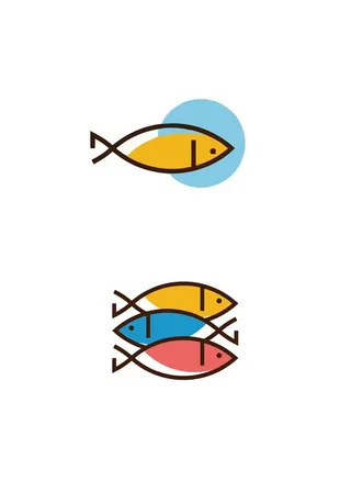 创意鱼剪影LOGO图片
