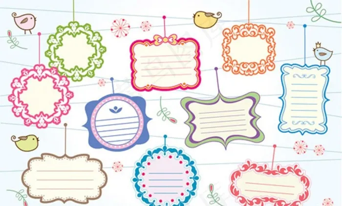 精美可爱卡通矢量对话框图片cdr矢量模版下载